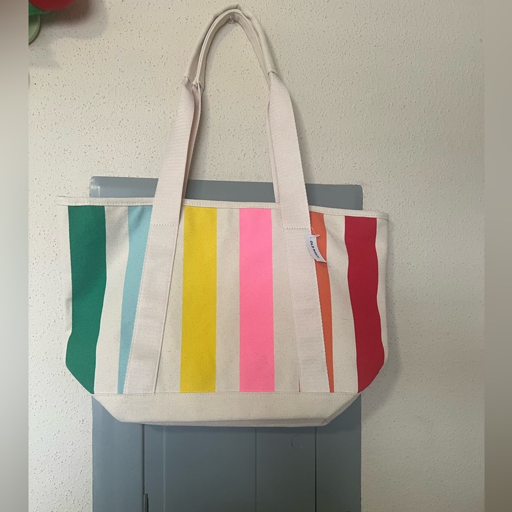 Colorful Striped Tote Bag